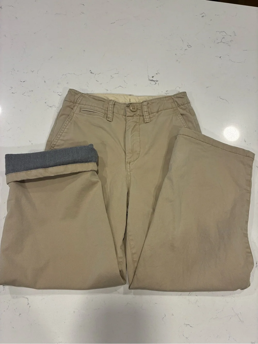 Kids Khaki Lined Chino Pants - Classic Beige